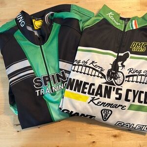 Men’s Cycling Jerseys Lot of 2-Colorful-Spin Training & Finnegan’s Cycles USED